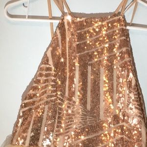 NWT Forever 21 Tan with Cooper Sequins Medium